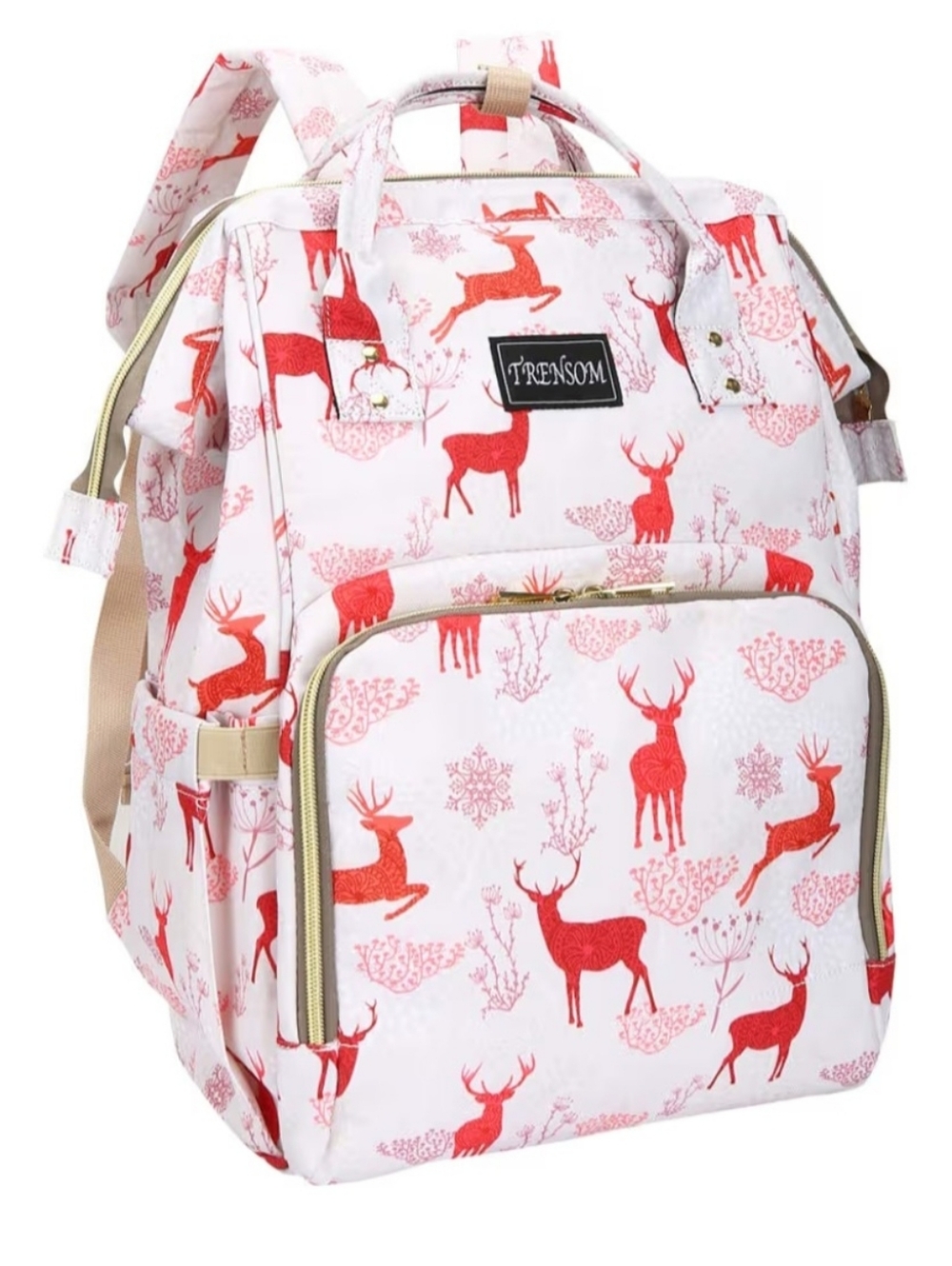 NWT Pink Deer Print Lightweight Diaper Backpack
